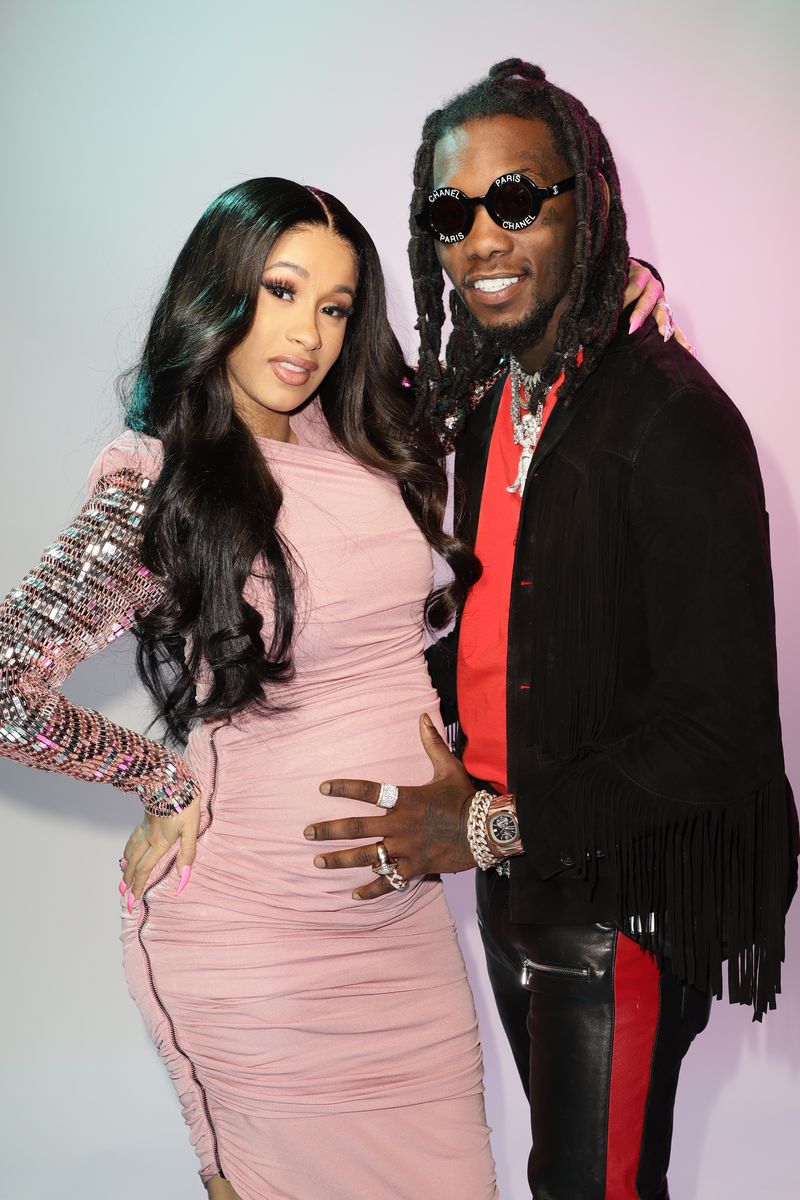 PREMIOS BILLBOARD DE LA MÃSICA LATINA 2018 -- Pictured: (l-r) Cardi B, Offset backstage at the Mandalay Bay Resort and Casino in Las Vegas, NV on April 26, 2018 -- (Photo by: John Parra/Telemundo/NBCU Photo Bank/NBCUniversal via Getty Images)