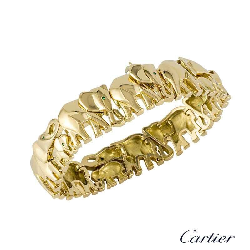 Gold Khandy Elephant bracelet by Cartier