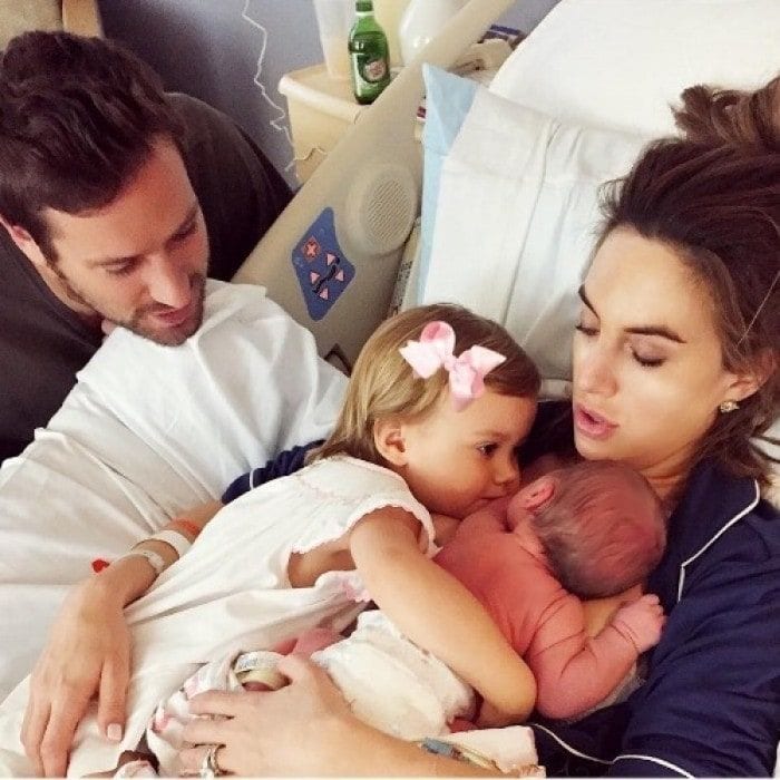 Armie and Elizabeth Hammer first showed off their baby boy during another cuddle session with Harper. The mom-of-two wrote: "Beyond grateful for the prayers and for this ultimate blessing. We couldn't be more in love."
The couple welcomed their son on January 15. A rep for the couple told HELLO!: "Both Mom and baby are doing great."
Photo: Instagram/@thisisechambers
