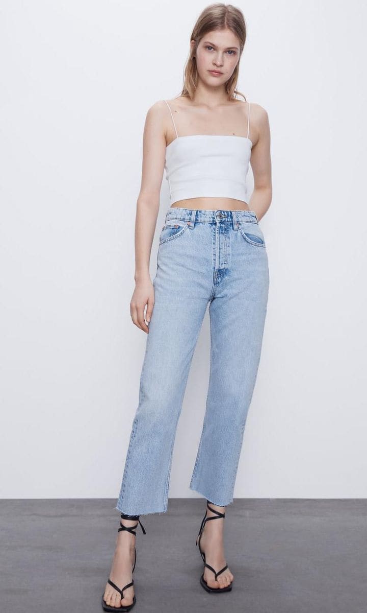 Hi-Rise Straight Leg Jeans by Zara