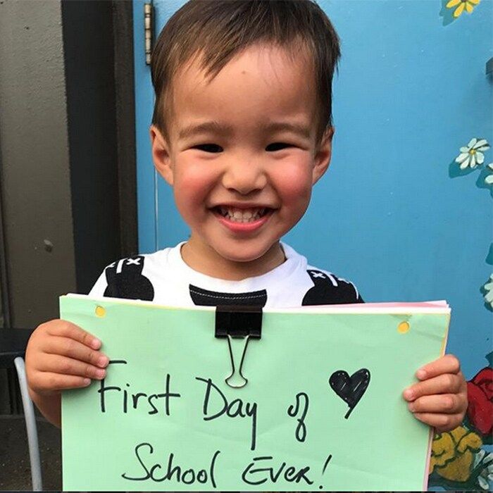 Lucy Liu's son Rockwell couldn't have looked more proud on his "first day of school ever!". Equally proud was his mommy, who posted this pic to her Instagram captioned simply, "Boss."
Photo: Instagram/@lucyliu