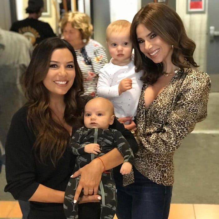 Eva Longoria and Roselyn Sanchez cool moms