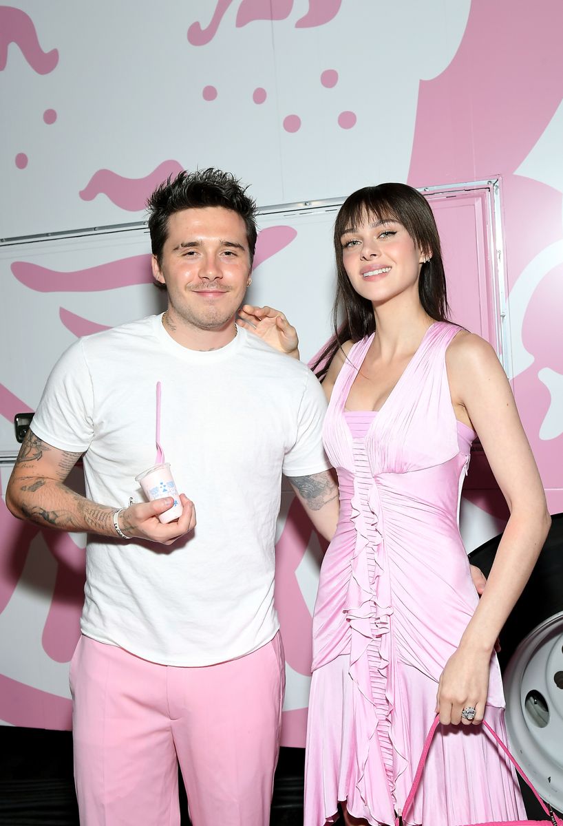 Brooklyn Peltz Beckham and Nicola Peltz Beckham coordinated a pink look for Wendy’s celebration of their Strawberry Frosty