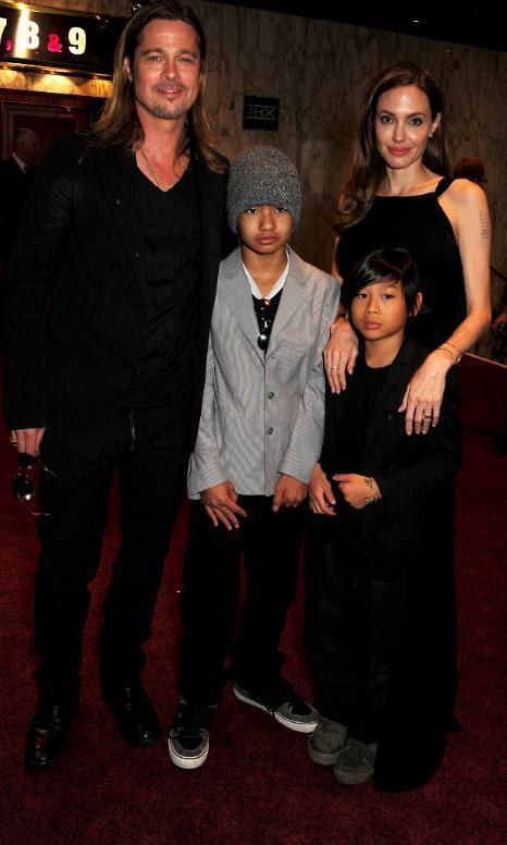 Maddox and Pax accompanied their parents to a premiere