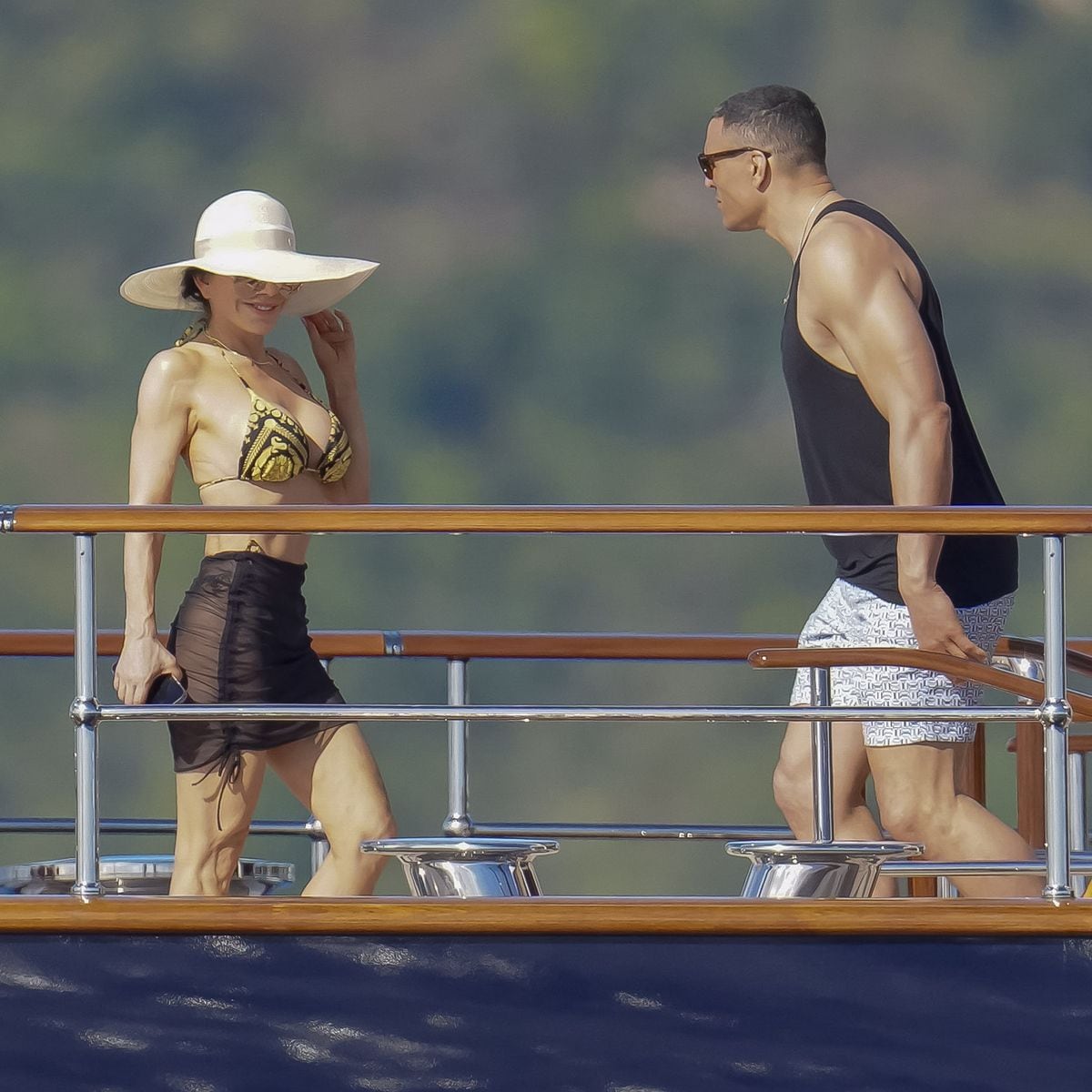 Lauren Sanchez and Tony Gonzalez aboard the yacht