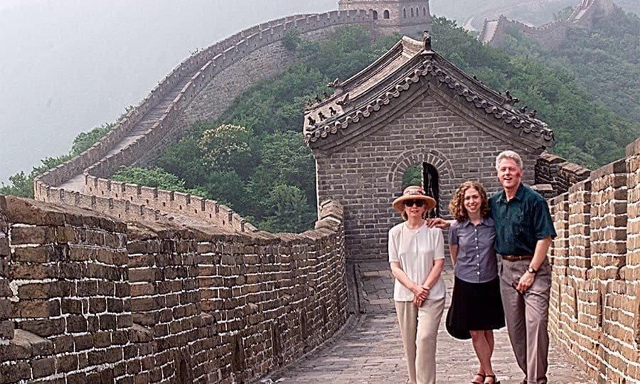 Taking in one of the great wonders of the world, the first daughter climbed the Great Wall of China with her parents during a nine-day visit to the country.
Photo: Getty Images