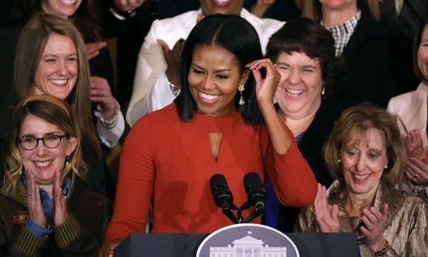 Earlier on Friday, Michelle Obama gave her final public speech as First Lady. Overcome with emotion, Mrs. Obama reflected on the family's eight years in the White House before an audience of educators.
"Being your first lady has been the greatest honor of my life," she said to the crowd in the East Room of the White House as tears filled her eyes."And I hope I've made you proud."
Photo: Chip Somodevilla/Getty