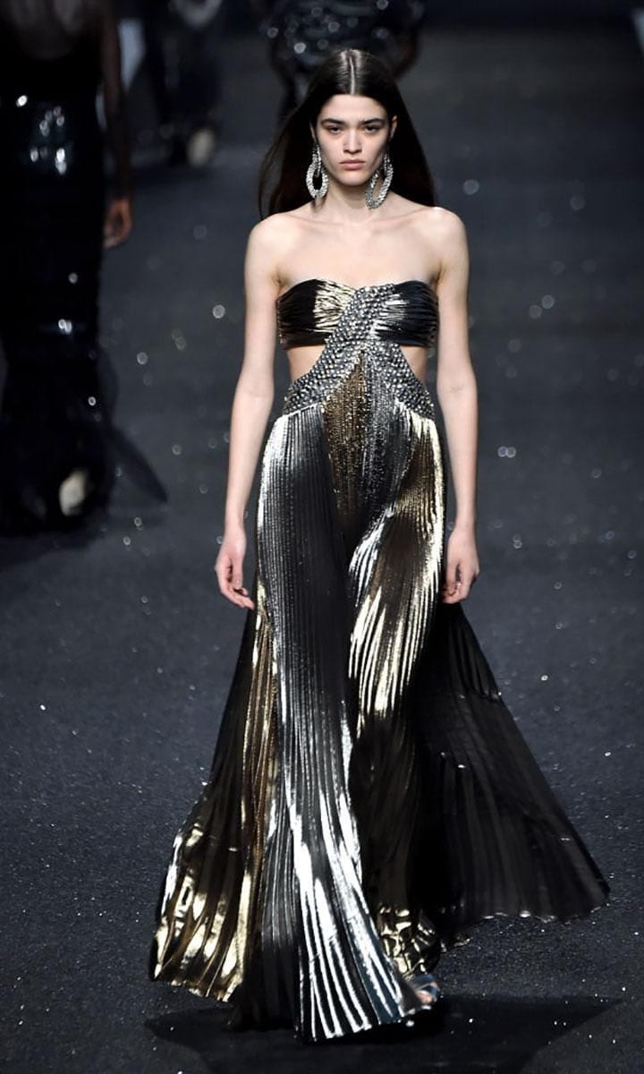 metallic dress Alberta Ferreti runway fall winter 2019