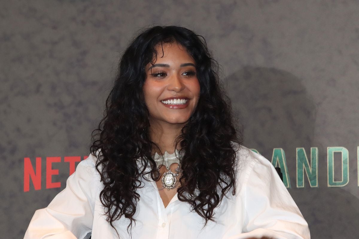 Andrea Chaparro attends a press conference on the series Bandidos at Ritz Carlton Hotel on March 6, 2024 in Mexico City, Mexico. (Photo by AdriÃ¡n Monroy/Medios y Media/Getty Images)