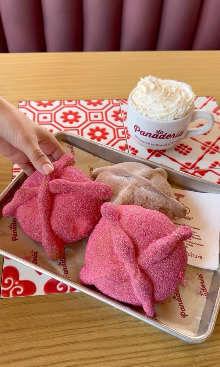 pink Pan de Muertos for the Day of the Dead