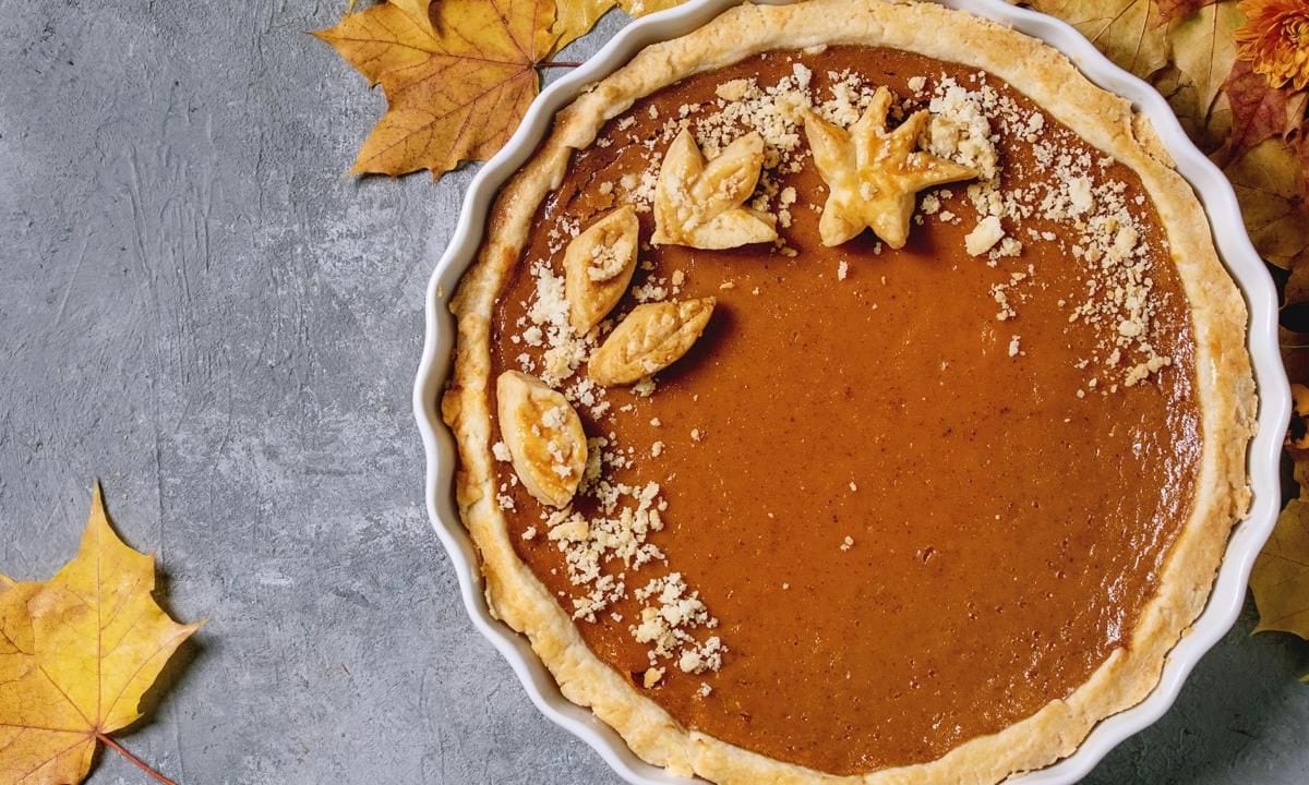 Traditional homemade autumn pumpkin pie