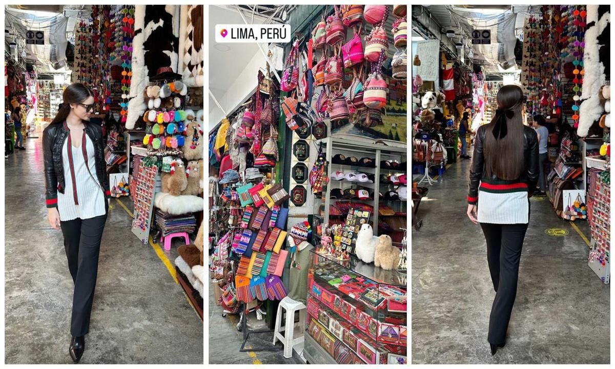 Nadia Ferreira delights with the all the quirky and complex crafts displayed at a Peruvian market