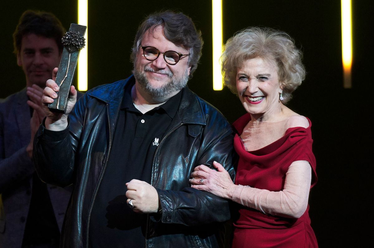 Guillermo del Toro and Marisa Paredes at the Malaga Film Festival in 2018