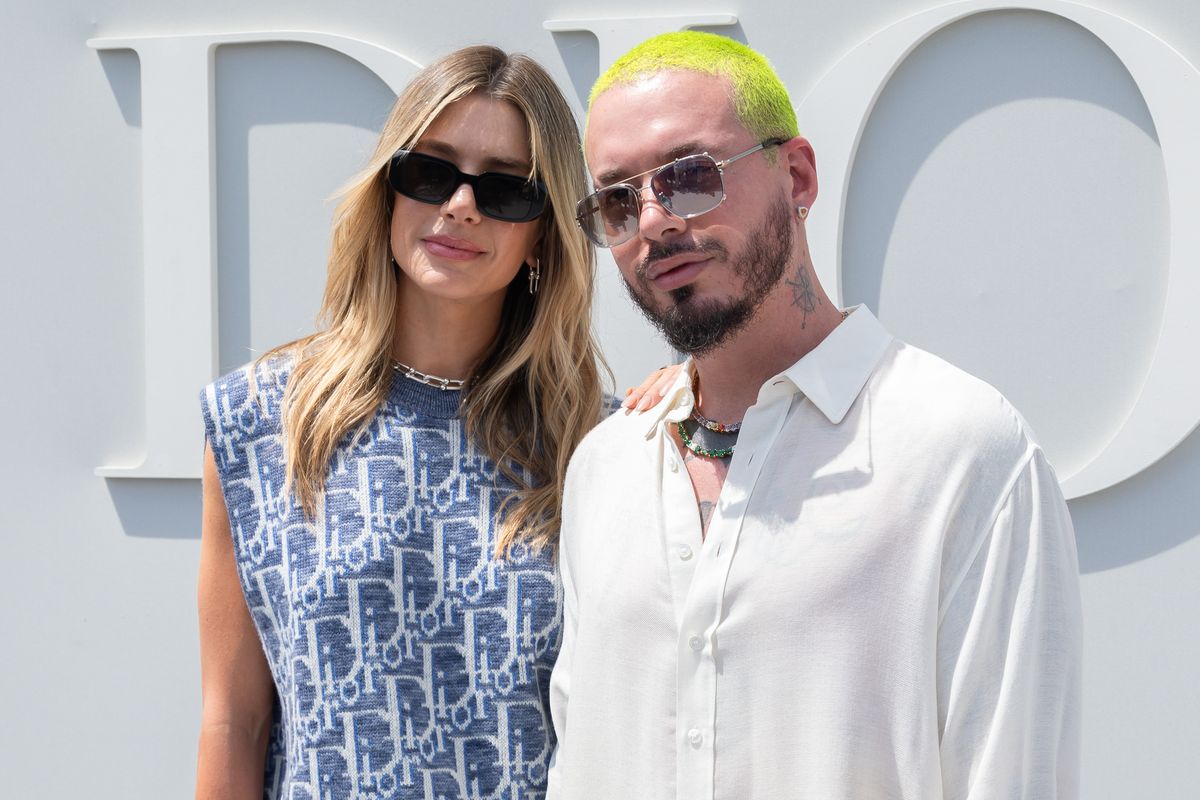 Valentina Ferrer and J Balvin at the Dior Spring/Summer 2024 show as part of Paris Fashion Week