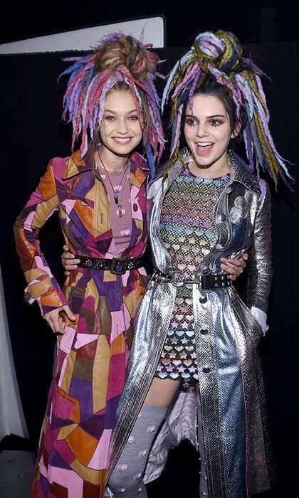 Party backstage! Besties Gigi Hadid and Kendall Jenner reunited at the Marc Jacobs Spring 2017 fashion show held at the Hammerstein Ballroom.
Photo: Dimitrios Kambouris/Getty Images for Marc Jacobs