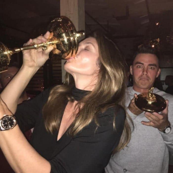 December 14: Pour it up! <a href="https://us.hellomagazine.com/tags/1/cindy-crawford/"><strong>Cindy Crawford</strong></a> knocked back a shot of Casamigos tequila from birthday boy Rickie Fowler's Ryder Cup during his 28th birthday celebration at Catch L.A.
Photo: Instagram/@cindycrawford