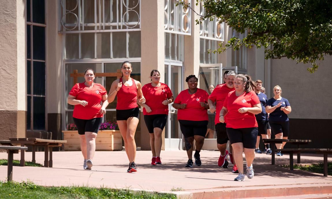 The Biggest Loser trainer Erica Lugo with her team