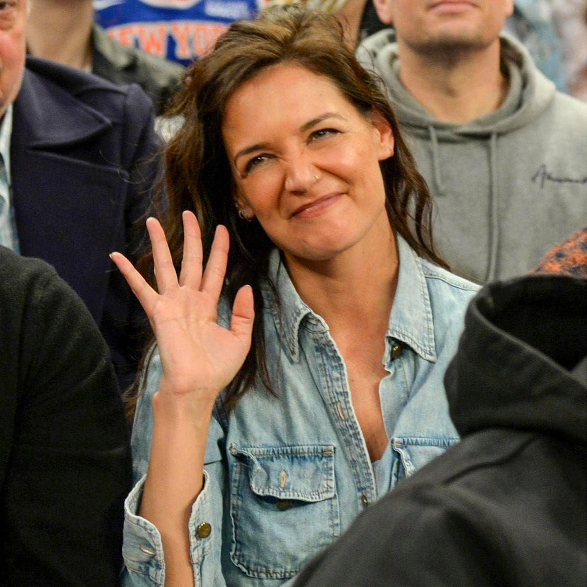 Katie Holmes Watches the Home Team New York Knicks at Madison Square Garden