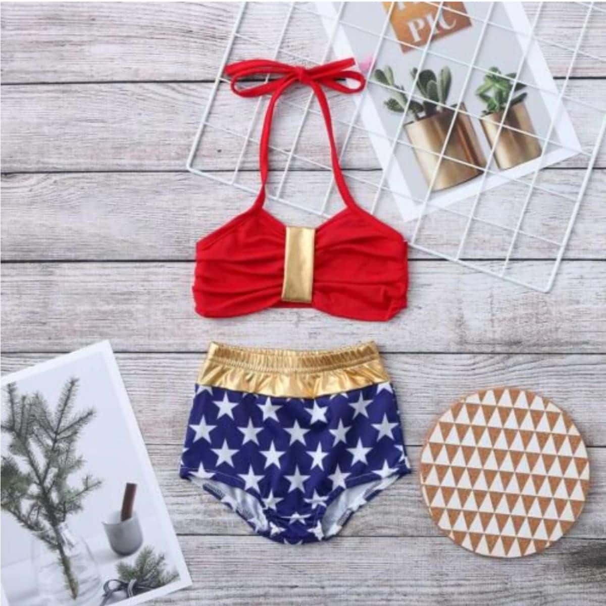 LA HIEBLA Toddler 4th of July Two Pieces Swimsuit