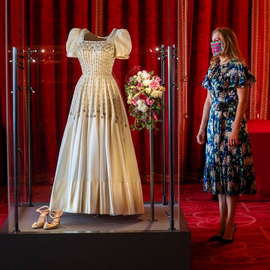 The wedding dress was loaned to the Princess by her grandmother Queen Elizabeth