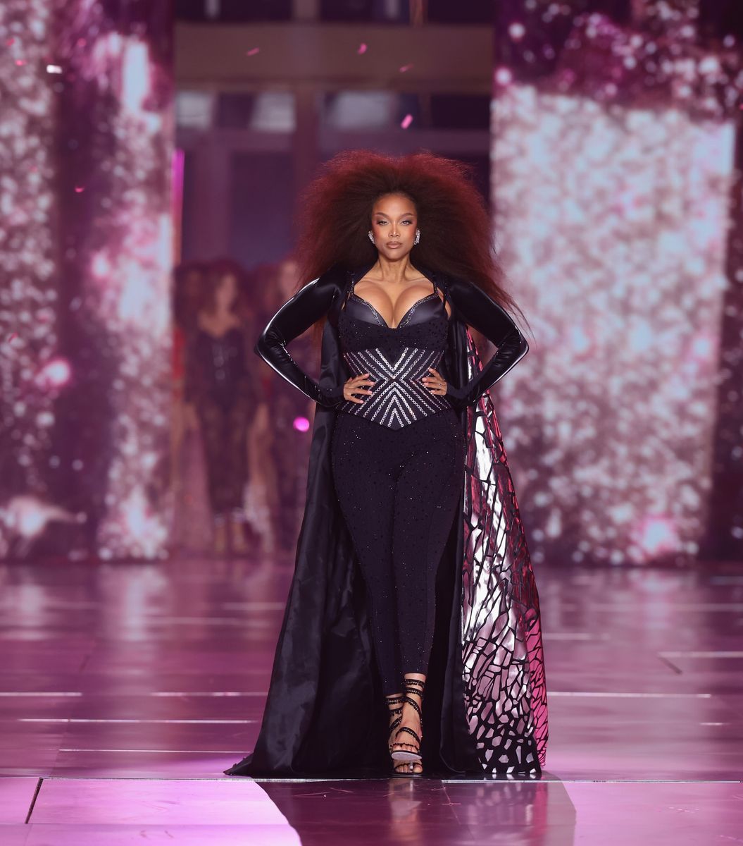 Tyra Banks walks the runway for the Victoria's Secret Fashion Show 2024