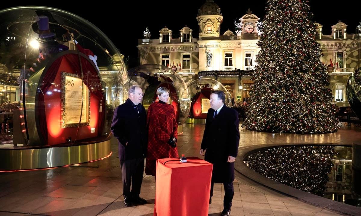 Prince Albert and Princess Charlene inaugurated the Christmas village in Monaco on Dec. 7, 2023