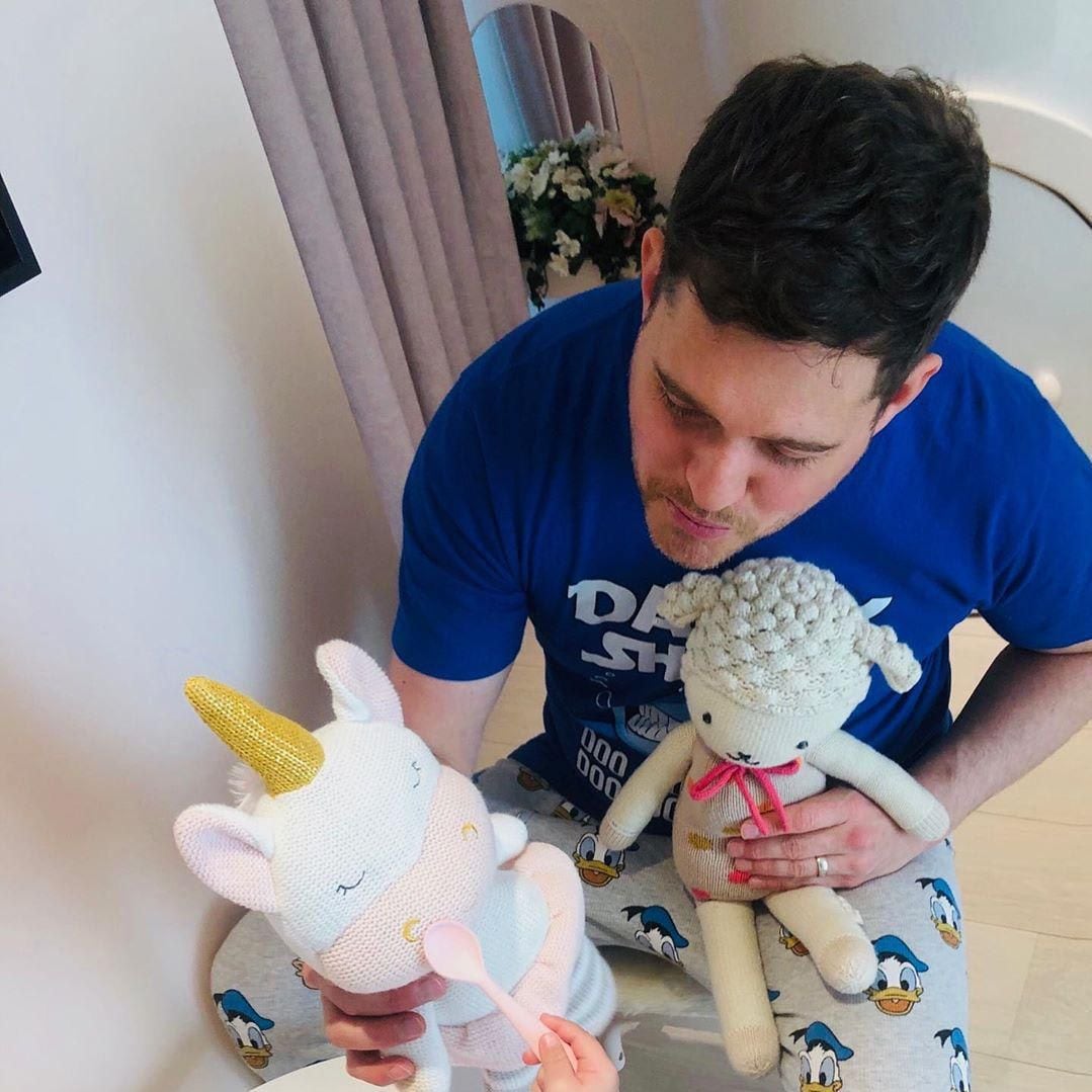 Michael Buble shares an adorable picture with children