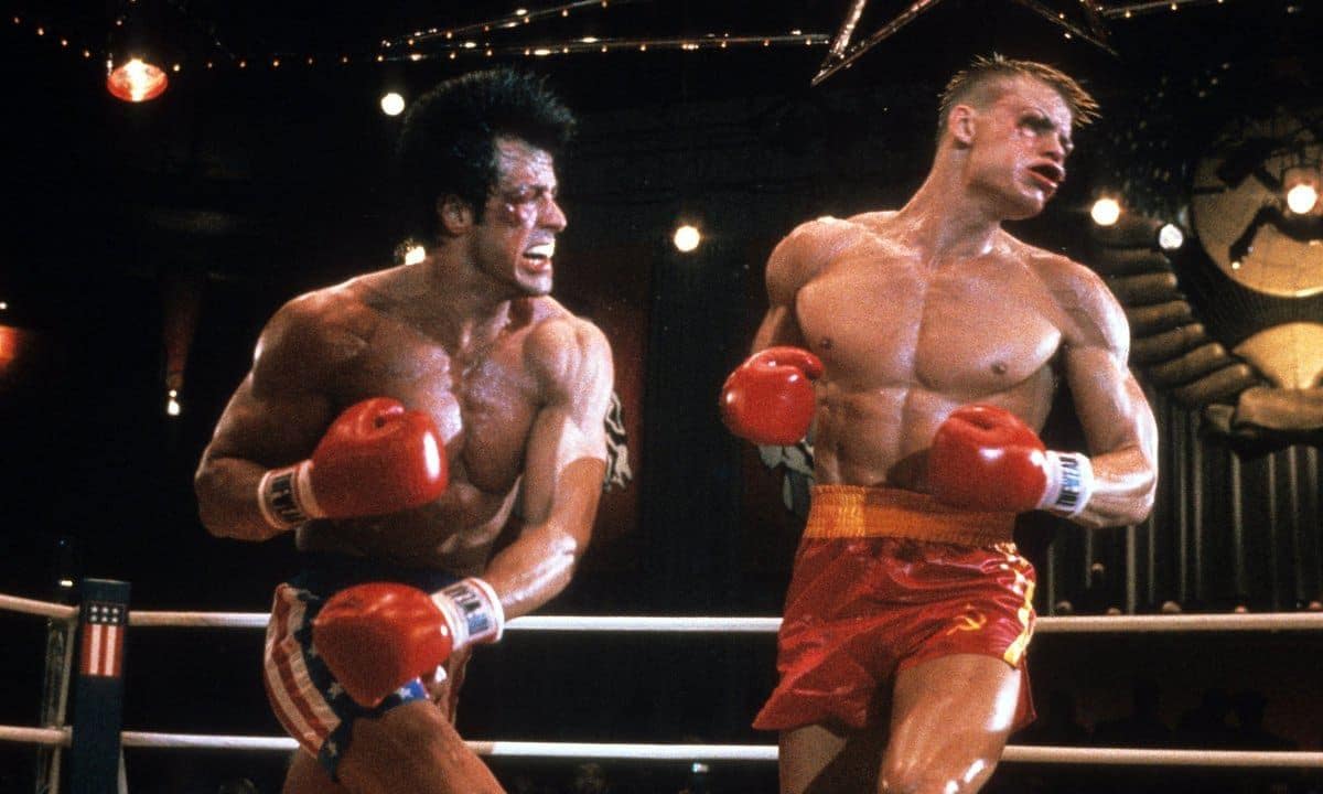 Sylvester Stallone And Dolph Lundgren In 'Rocky IV'