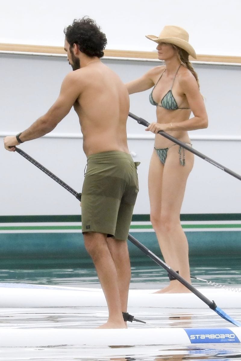 Gisele and Joaquim are spotted paddle boarding in Miami, Florida