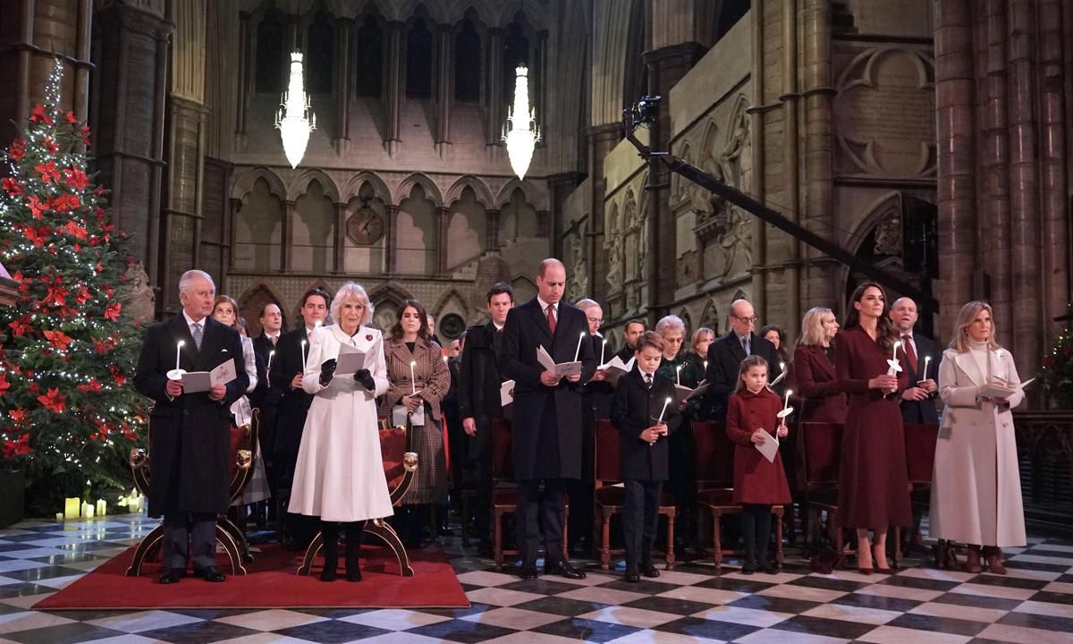 George and Charlotte joined members of the royal family at their mother's second annual Christmas carol service at Westminster Abbey on Dec. 15.