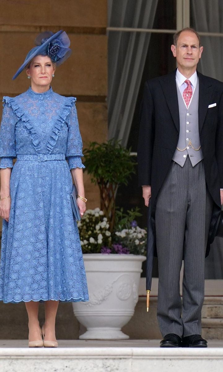 Sophie and Prince Edward (pictured on May 9) attended a garden party at Buckingham Palace the day before the collision 