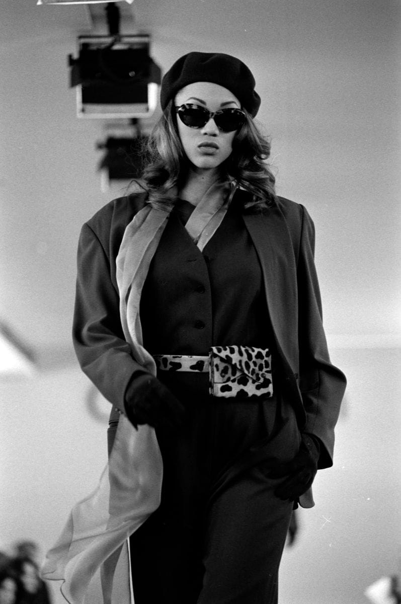 Tyra Banks in the Calvin Klein fashion show in 1992