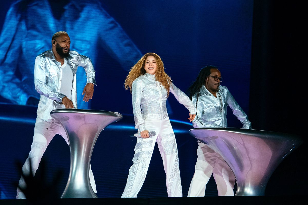 MONTERREY, MEXICO - MARCH 12: Shakira performs during a concert as part of the "Las Mujeres Ya No Lloran" World Tour at BBVA Stadium on March 12, 2025 in Monterrey, Mexico. (Photo by Medios y Media/Getty Images)