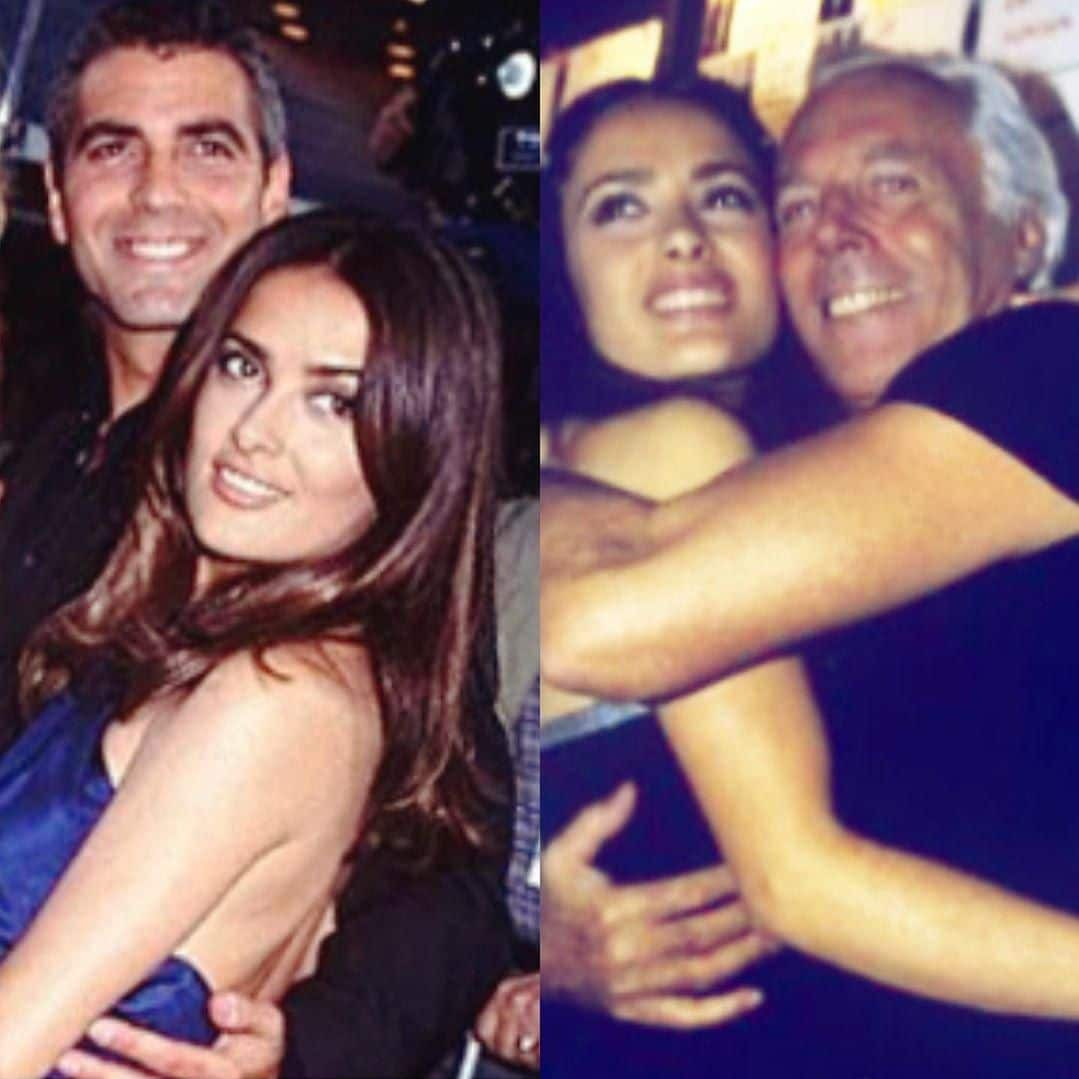 Salma Hayek and George Clooney throwback picture