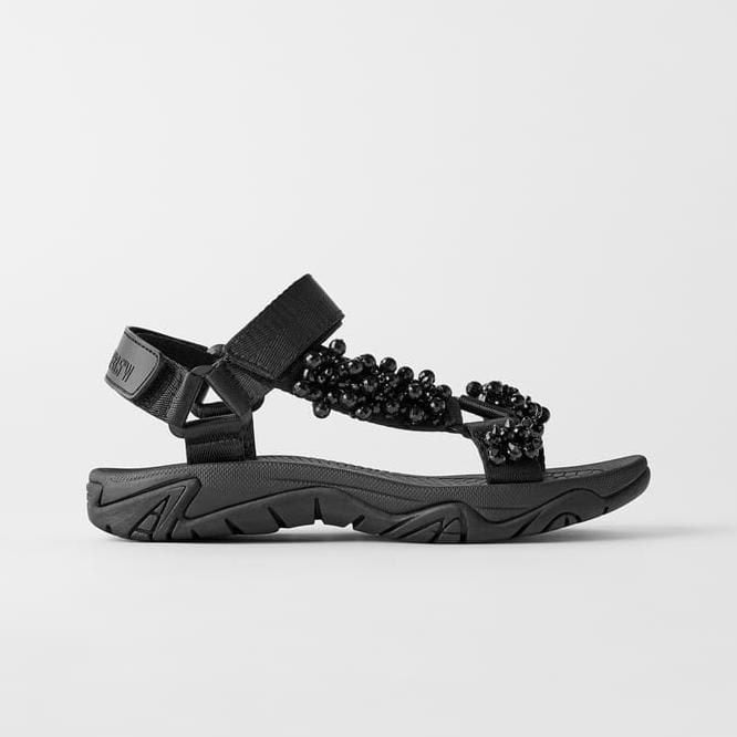 Zara dad sandals with beads and straps on the front and upper