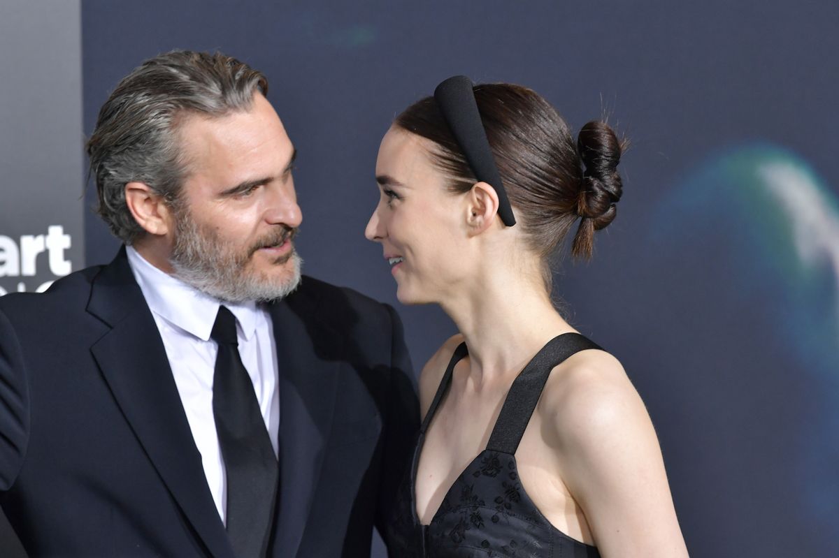 Joaquin Phoenix and   Rooney Mara attend the premiere of Warner Bros Pictures "Joker" on September 28, 2019 in Hollywood, California. (Photo by Amy Sussman/WireImage)