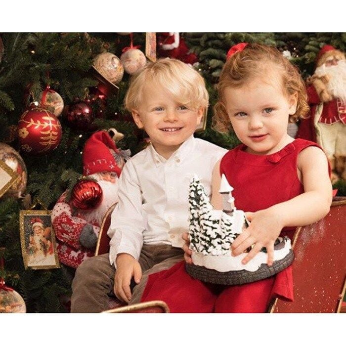 <b>Monaco Royals</b>
Three days after celebrating her twins Prince Jacques and Princess Gabriella's third birthday, <a href="https://us.hellomagazine.com/tags/1/princess-charlene/"><strong>Princess Charlene</strong></a> shared an adorable Christmas photo of her children. The siblings, who turned three on December 10, looked all grown up in the new picture posted on Her Serene Highness' Instagram on Wednesday, December 13.
Gabriella donned a red velvet dress and matching hair bow for the photo session, while her brother wore a crisp white shirt and olive-colored velvet pants. Alongside the photo of the siblings sitting in front of a Christmas tree, a message read: "It's starting to look a lot like Christmas Prince Jacques and Princess Gabriella December 2017."
Photo: Vanessa Von Zitzewitz via Instagram/ @hshprincesscharlene