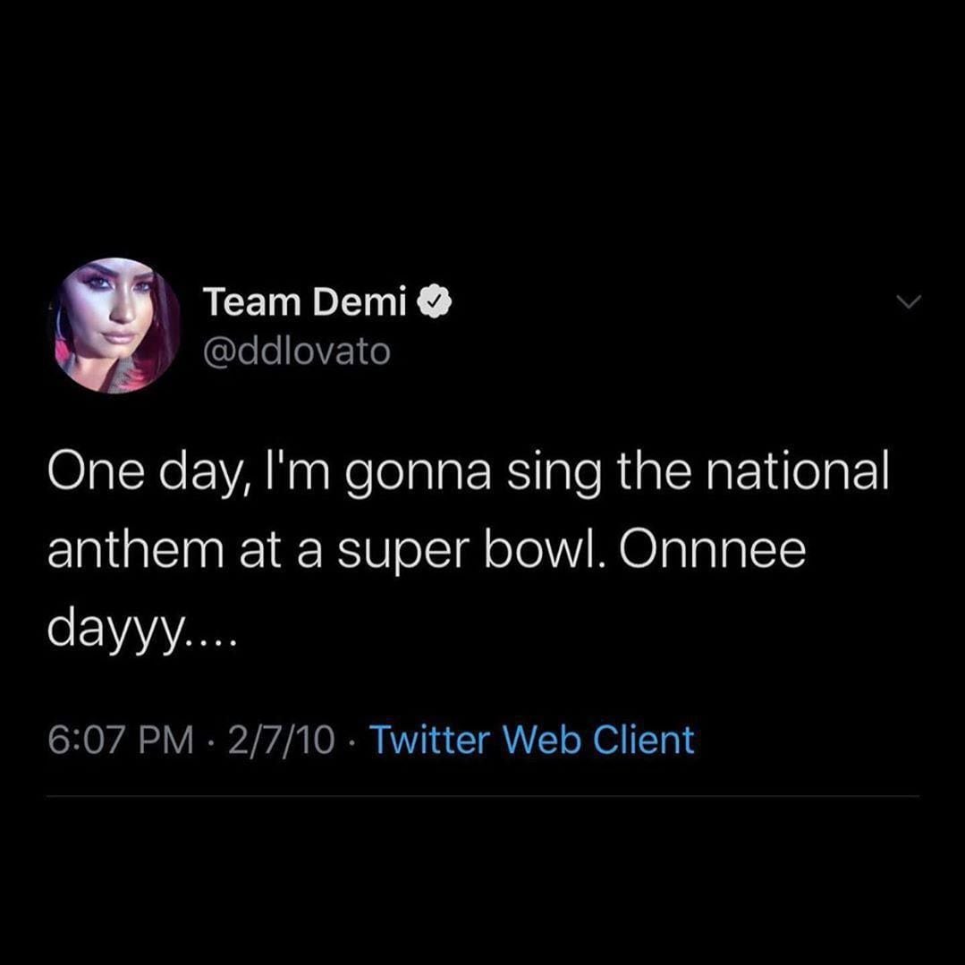 Demi Lovato performs the National Anthem