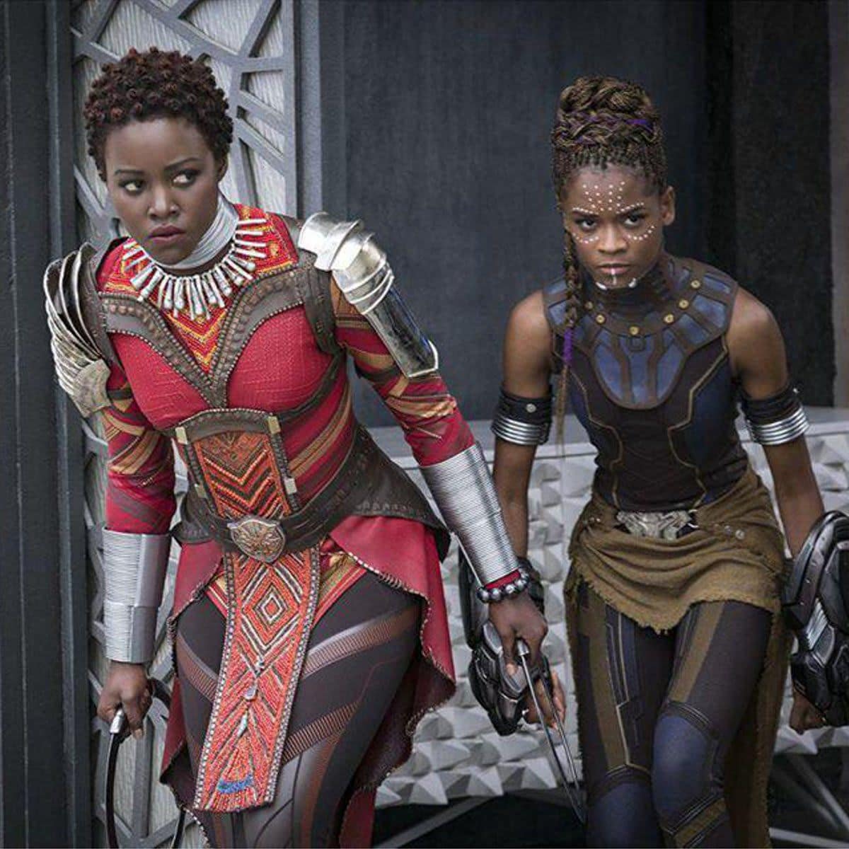 Lupita Nyong'o and Letitia Wright in Marvel's 'Black Panther'