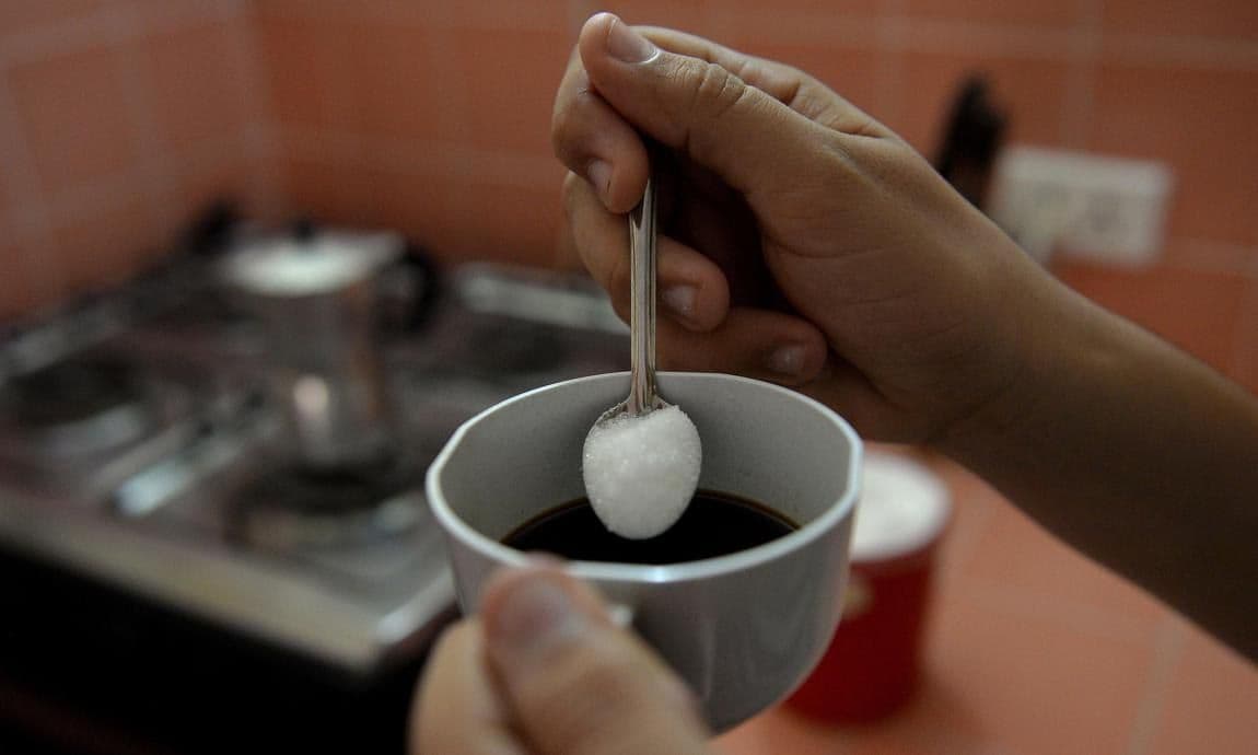 Cup of coffee with sugar