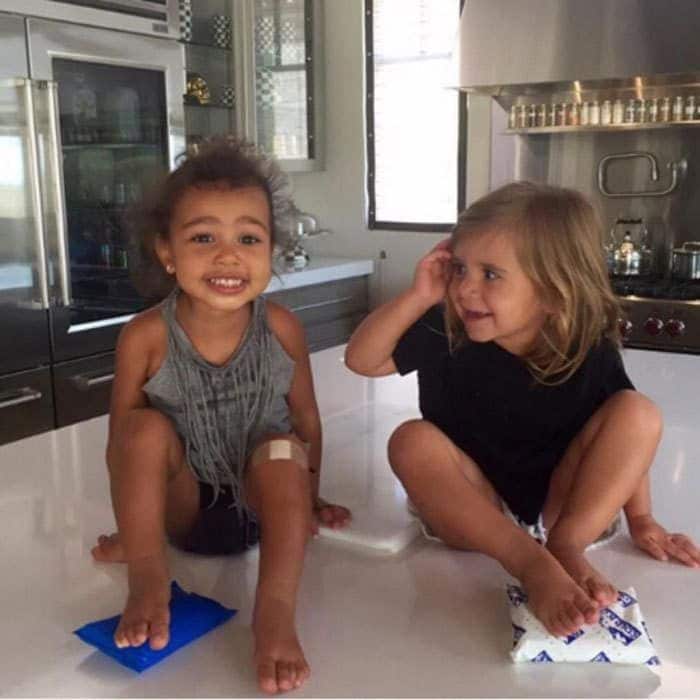 <b>July 2015</b>
<br>
North and Penelope are absolutely precious! The toddlers give us a taste of their casual style, with North in a pair of shorts and a fringe tank top
</br><br>
Photo: Instagram/@kimkardashian