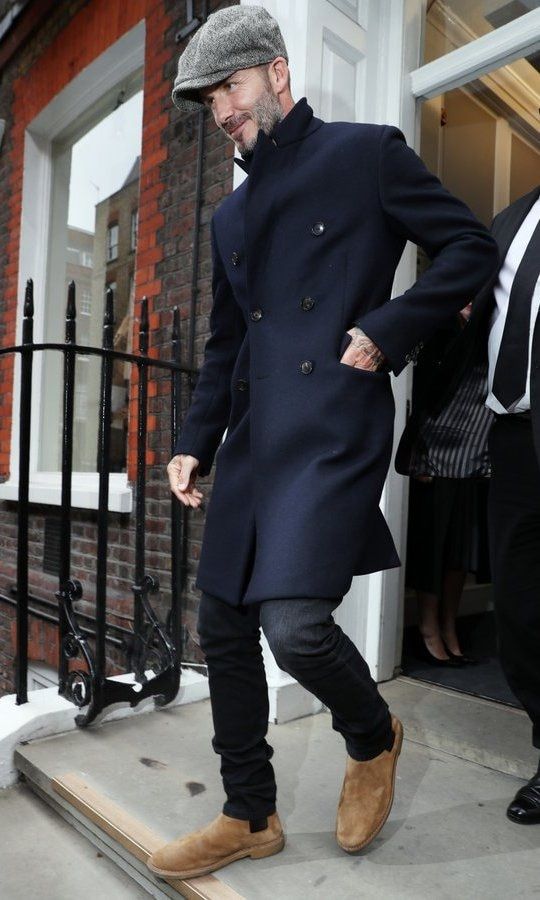 David Beckham looked dapper in his flat cap as he left the Kent & Curwen presentation.
Photo: Alex B. Huckle/GC Images