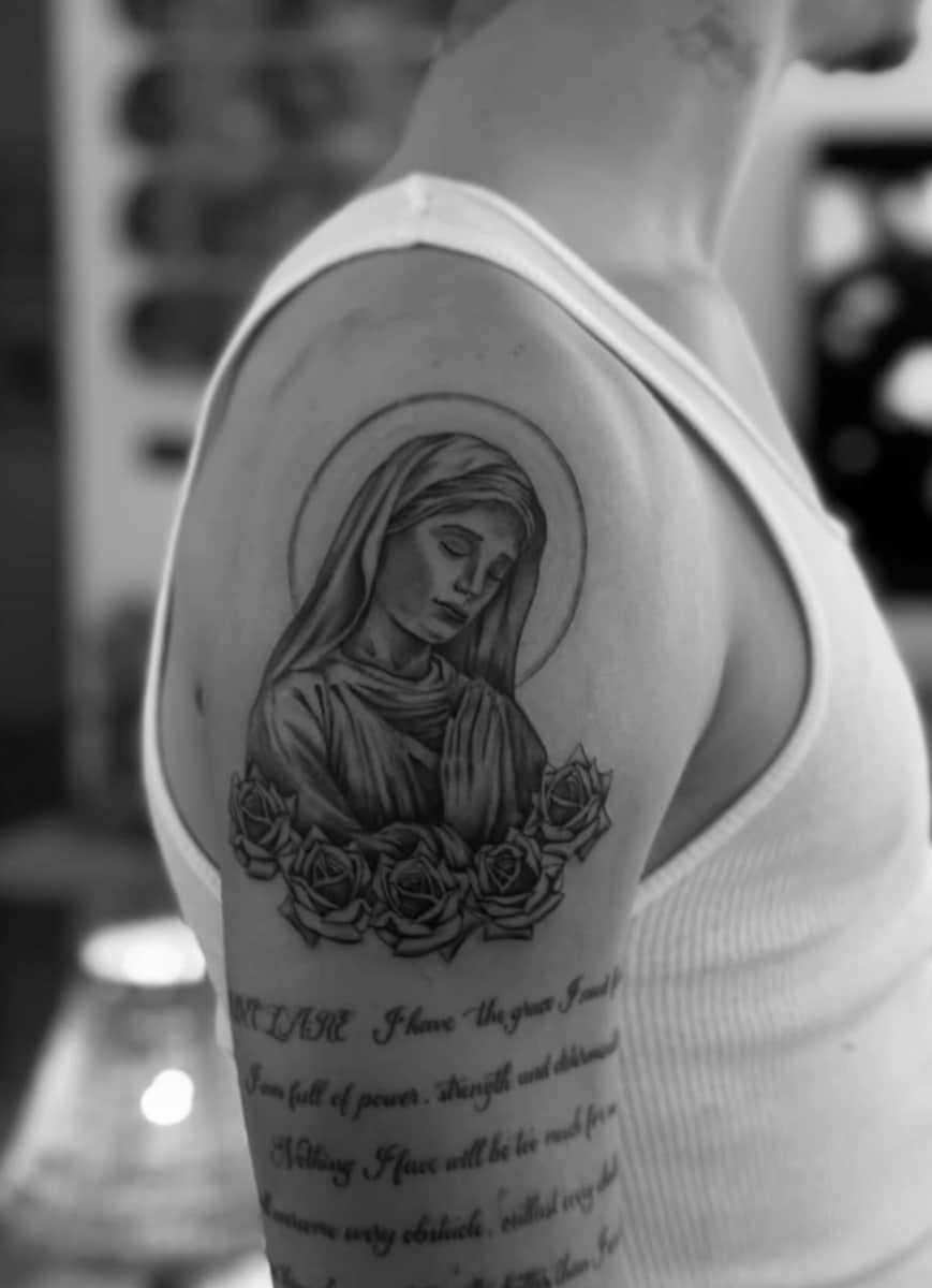 Romeo Beckham's biblical tattoo collection 