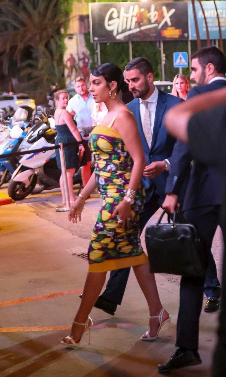 Georgina Rodriguez looks chic in a Dolce & Gabbana dress in Ibiza