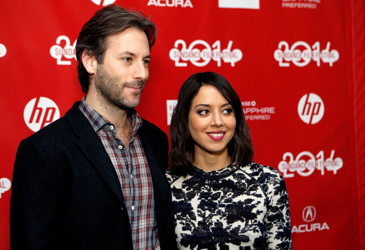 Director Jeff Baena and actress Aubrey Plaza attends the "Life After Beth" premiere 