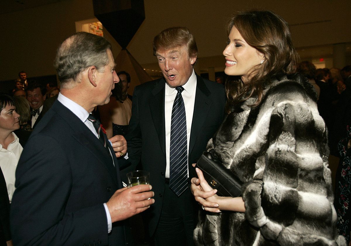 Melania and Donald pictured with Charles in New York in 2005