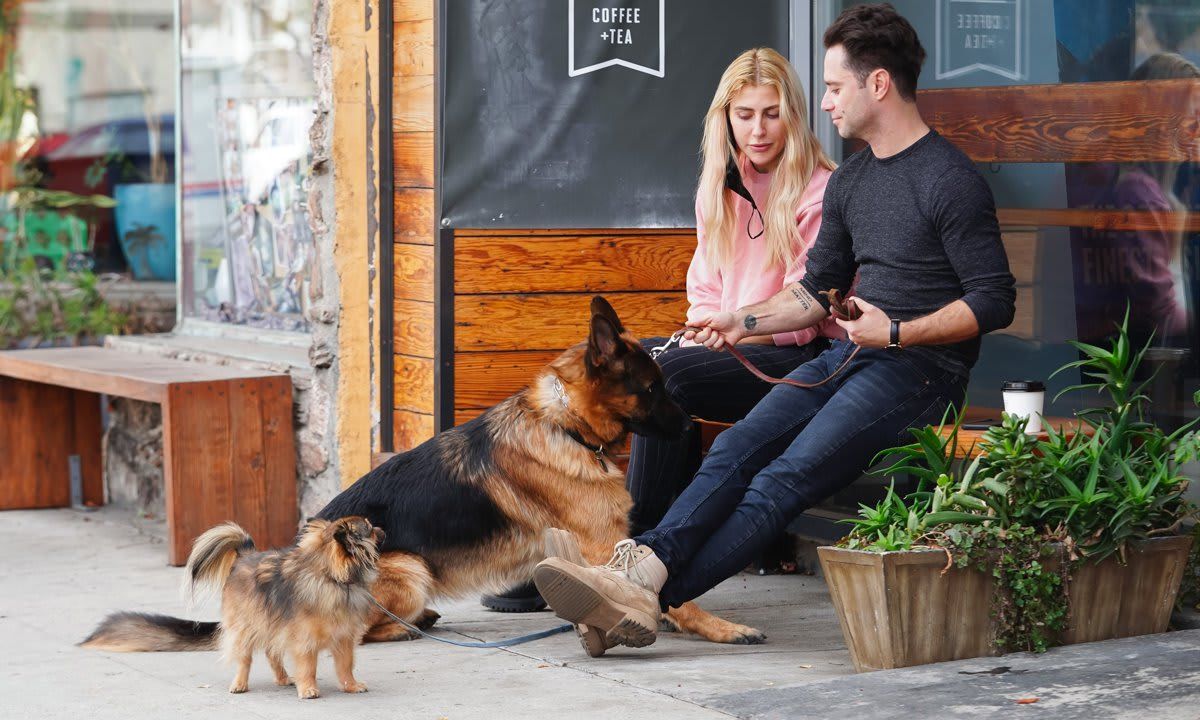 Sacha Farmer and wife Emma Slater dogs