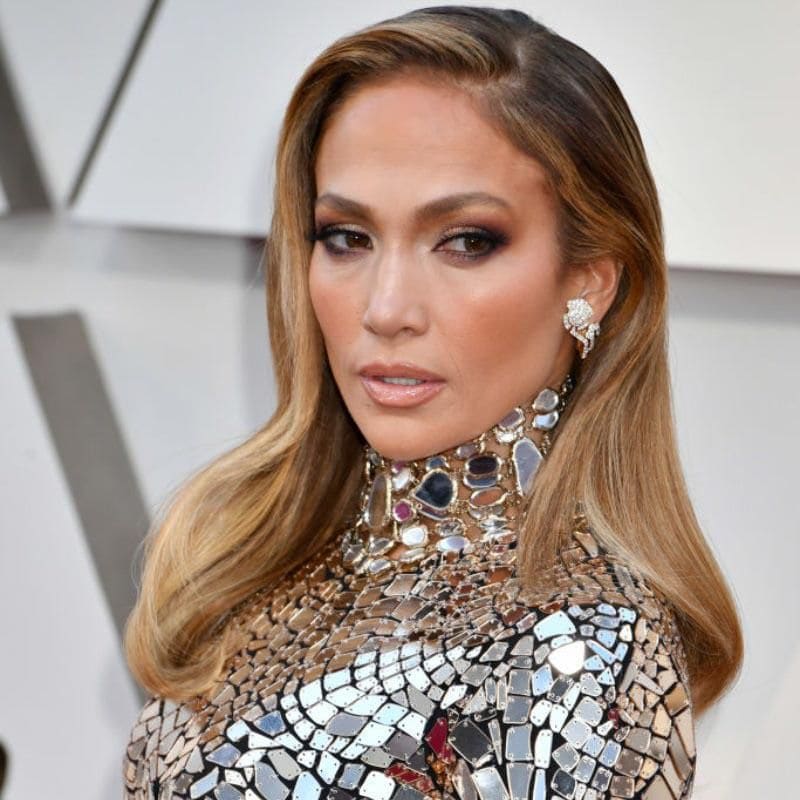 Jennifer Lopez wearing a mirrored dress