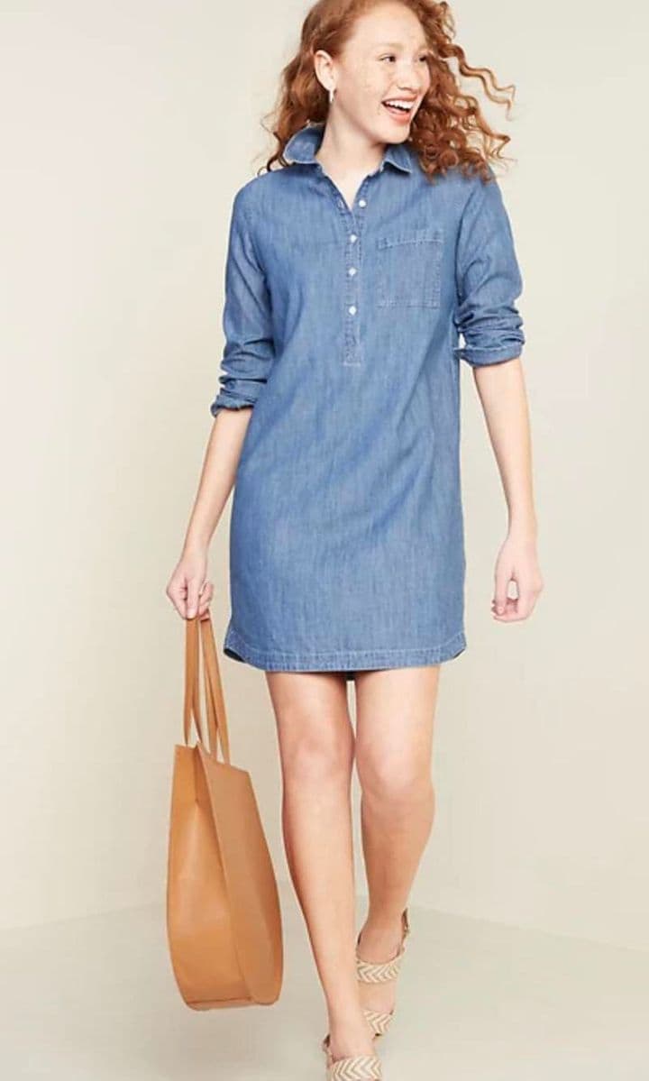 Denim dresses to shop