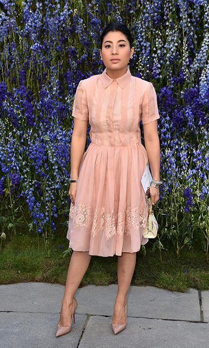 The 28-year-old was pretty in pink for the Dior show.
<br>
Photo: Getty Images